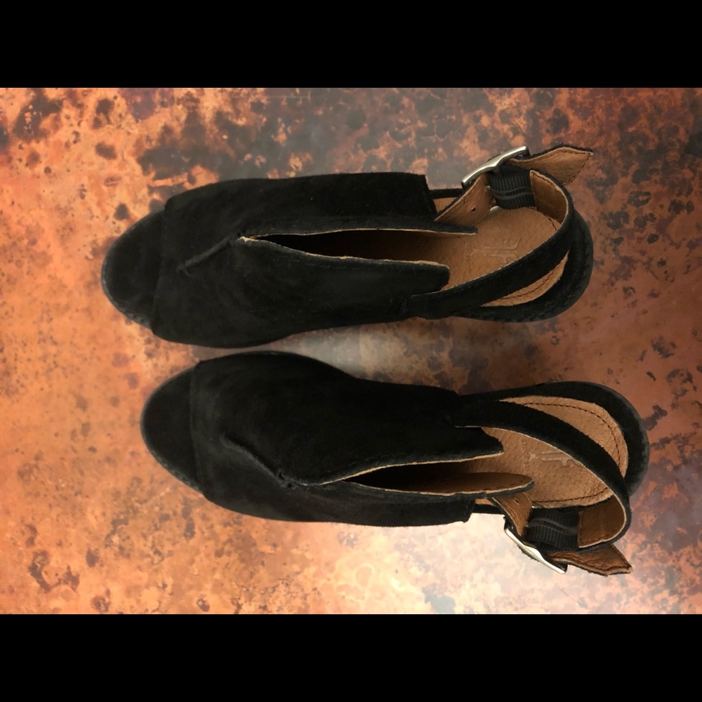 New! FRYE-Courtney booties open toe suede Size 8 - Picture 4 of 6